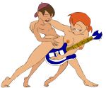 ass ass_grab breasts brown_hair cosplay doggy_position erect_nipples flcl from_behind haruko_haruhara naota_nandaba nipples nude orange_hair the_fairly_oddparents timmy_turner vaginal vicky_(fop)