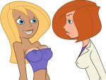 ann_possible areola beauty_spot blonde_hair blue_eyes dr._vivian_francis_porter erect_nipples gagala kim_possible nipples red_hair smile tan_line tan_skin