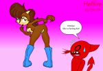 ccn chadthecartoonnut_(artist) coy hellfire hellfire_(artist) nosebleed sally_acorn sega sonic sonic_team tail_pull text