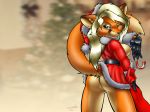  1600x1200 2002 champagne_(jeremy_bernal) christmas christmas_outfit furry jeremy_bernal santa_hat sideboob wallpaper 