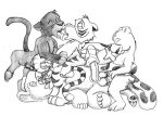  bagheera_(jungle_book) baloo colonel_hathi cub disney fellatio group_sex jungle_book jungle_cubs kaa monochrome orgy shere_khan tongue_to_tongue yaoi 