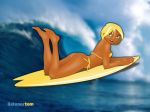  ass bikini blonde_hair blue_eyes dark_skin fin_mccloud listenertom stoked 