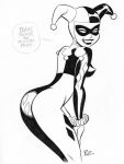  1_girl 1girl batman_(series) batman_the_animated_series bruce_timm bruce_timm_(artist) dc dc_comics dcau female female_only harleen_quinzel harley_quinn monochrome solo tagme 