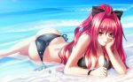  1920x1200 1girl 8:5 breasts corticarte_apa_lagranges high_res highres kannatsuki_noboru long_hair red_eyes red_hair shinkyoku_soukai_polyphonica side-tie_bikini solo wallpaper widescreen 