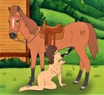  ass beastiality breasts cum_in_mouth erect_nipples glasses horse horsecock king_of_the_hill nude outdoor_sex peggy_hill rh_(artist) sucking_penis tennessee_(koh) thighs 