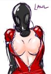 bodysuit breasts female gas_mask genderswap gloves krowzivitch latex latex_gloves latex_suit pyro rule_63 solo team_fortress_2 the_pyro undressing