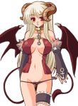 blond_hair blonde_hair breasts collar demon_girl horns long_hair navel ragnarok_online succubus succubus_(ragnarok_online) tail wings