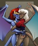 ass_grab delilah_(gargoyles) demona disney gargoyles hagfish kissing yuri