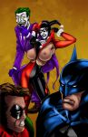 batman batman_(series) big_breasts breasts clown dc harley_quinn robin tagme the_joker