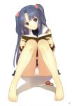 1girl barefoot blue_hair book botan_nabe clannad feet hair_bobbles hair_ornament highres ichinose_kotomi legs long_hair long_legs panchira_sit panties pantyshot pantyshot_(sitting) pantyshot_sitting purple_eyes reading school_uniform scissors sitting skirt smile solo taka_tony taka_tony_(artist) takayuki_tanaka takayuki_tanaka_(artist) tanaka_takayuki tanaka_takayuki_(artist) thighs toes tony_taka tony_taka_(artist) twintails two_side_up underwear upskirt white_panties