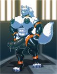  futanari horse_penis horsecock muscle muscular nazuu-m0nster white_fur wolf 