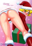 2008 ass bent_over blonde_hair blue_eyes blush christmas clover_(totally_spies) female john_joseco panties santa_hat solo thong-revolution totally_spies upskirt