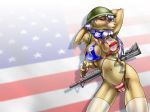 1600x1200 big_breasts bikini collar jeremy_bernal print_bikini rifle sexyfur usa wallpaper