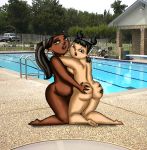  ass ass_grab breasts dark-skinned_female dark_skin drago-flame huge_breasts hugging interracial leshawna leshawna_(tdi) nude pubic_hair sadie_(tdi) sideboob total_drama_island uncensored yuri 