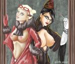  bayonetta bayonetta_(character) breasts erect_nipples glasses huge_breasts jeanne jeanne_(bayonetta) minetteamour nipples 