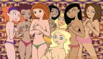 8girls bonnie_rockwaller cameltoe cover_up crystal_(kim_possible) darklightsun disney female_only group hand_bra hope_(kim_possible) jessica_(kim_possible) kim_possible kimberly_ann_possible lineup liz_(kim_possible) marcella_(kim_possible) multiple_girls panties panties_only tara_(kim_possible) topless