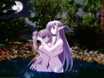  1600x1200 elf hair highres long_hair moon nerine nude pointy_ears primula shuffle shuffle! wallpaper water 