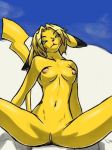 female furry nude pikachu pokemon pussy spread_legs yellow