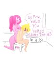  adventure_time blush embarrassing fangdangler fangdangler_(artist) finn_the_human funny nude princess_bubblegum shy smile 