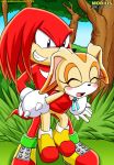 age_difference bbmbbf big_dom_small_sub blush bottomless closed_eyes cream_the_rabbit echidna forest knuckles_the_echidna lagomorph larger_male mobius_unleashed monotreme older_male palcomix purple_eyes rabbit red_fur sega sex size_difference smaller_female sonic_(series) sonic_team sonic_the_hedgehog_(series) standing_sex trees young younger_female