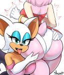 2_girls amy_rose ass ass_grab bmayyneart bubble_butt huge_ass nipples rouge_the_bat sega sexy sexy_body sonic_the_hedgehog_(series) tagme tongue_out wedgie wide_hips