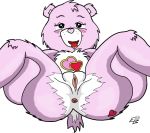  anus care_bears earthbone earthbone_(artist) furry love-a-lot_bear pink_fur pussy solo spread_legs the_care_bears 