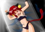 animal_ears ghost jispy magic_hand magic_hands midriff navel navel_insertion red_hair tickle_torture tickling