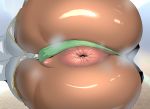 artist_cg ass_focus cg_art close-up exposed_anus female_only green_panties high_resolution interracial kotoyoshi_wired kotoyoshi_yumisuke panties_aside panty_pull partially_visible_vulva shiny_skin