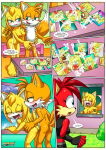 1boy 2girls anthro ass barefoot bbmbbf blush breasts comic cum cum_on_photo fiona_fox handjob let_me_love_you_(comic) male male/female masturbation mobian_(species) mobius_unleashed nipples palcomix penis pussy sega sex sonic_boom sonic_the_hedgehog_(series) tails tails_the_fox vaginal_penetration vaginal_sex zooey_the_fox