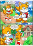  1boy anthro ass bbmbbf comic fox let_me_love_you_(comic) male male_only miles_&quot;tails&quot;_prower mobius_unleashed palcomix sega sega sonic_the_hedgehog_(series) speech_bubble tails_the_fox 