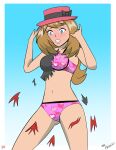 bra_and_panties heart_panties mrbragas pink_bra pink_panties pink_underwear pokemon pokemon_(anime) serena_(pokemon) underwear