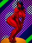  angry big_ass big_breasts black_hair colorful_background red_she-hulk twerking unknown_artist veins yellow_eyes 