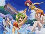  4girls bikini blue_hair brown_hair clothing female fuyou_kaede green_hair group hentai lisianthus megami multiple_girls nerine nishimata_aoi official_art orange_hair pointed_ears pool potential_duplicate quartet shigure_asa short_hair shuffle shuffle! sia_(artist) summer suzuhira_hiro swimsuit wallpaper water 