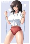  black_hair brown_eyes buruma gym_uniform hentai highres ichigo_100 ichigo_100_percent jump_rope mujoh shinozuka_jouji shinozuka_jyouji sweat toujo_aya toujou_aya 