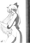  1990s 1993 1girl 1girl 20th_century alluring big_breasts bishoujo_senshi_sailor_moon bow elbow_gloves female_only human megadriver_hiei minako_aino nude sailor_venus signature tagme tiara 