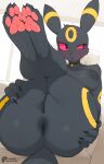 1girl 1girl absurd_res anthro anus ass black_body blush bodily_fluids breasts digital_media_(artwork) eeveelution fur generation_2_pokemon genital_fluids genitals high_res mammal nintendo nipples nude pokemon pokemon_(species) pussy quality rabbitadvisory simple_background skilled tail umbreon