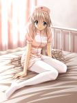 1girl bed duplicate hentai nurse original pantyhose posted_three_times shiragi smile solo