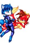 2_girls bbmbbf blue_fur blue_hair blush feet fiona_fox krystal looking_at_another mobius_unleashed nintendo palcomix red_fur red_hair sega soles sonic_the_hedgehog_(series) star_fox toes undressing