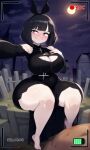 1girl adult_swim ai_generated big_ass big_breasts camera_view creepy_susie goth graveyard selfpic the_oblongs thick_thighs wide_hips