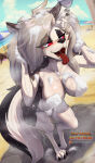 1girl 2024 3_toes absurd_res anthro artist_name bathing beach bedroom_eyes big_breasts black_nose breasts canid canid_demon canine carbonfloof censorship cloud convenient demon detailed_background eye_through_hair eyebrow_through_hair eyebrows eyelashes fangs feet grey_hair hair half-closed_eyes hellhound helluva_boss high_res inner_ear_fluff long_hair looking_at_viewer loona_(helluva_boss) mammal mythological_canine mythological_creature mythology narrowed_eyes notched_ear nude open_mouth open_smile outside parasol patreon red_sclera sand seductive shower showering sky smile suds teeth toes tongue tongue_out translucent translucent_hair tuft umbrella water wet white_eyes