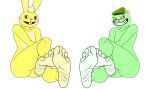  5_toes bear beret bunny coy cuddles cuddles_(htf) cyborg-steve delicious_feet delicious_soles duo edit evil fangs feet foot_focus furry green_fur grin happy happy_tree_friends hat headwear humanoid_feet inviting lagomorph leporid mammal mondo_media open_mouth presenting_feet psycho rabbit rosy_cheeks smile soles tasty_feet tasty_soles teasing teasing_feet teeth_bared toes ursid ursine yellow_fur 