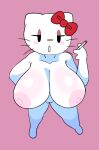  1girls alternate_version_available anthro big_breasts blush blush_stickers bow breasts cat_girl cigarette completely_nude edit edited felid feline felis female furry furry_female half-closed_eyes hello_kitty hello_kitty_(character) hello_kitty_(series) holding_cigarette huge_breasts kitty_white looking_at_viewer nipples nude nude_female open_mouth pussy savagensfw smoking smoking_cigarette thick_thighs whiskers white_fur 