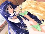 1girl aoi_natsuru bra carnelian dressing game_cg green_bra green_panties himawari_no_saku_machi lingerie long_hair panties solo underwear underwear_only undressing