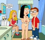  american_dad bathroom bouncing_breasts brother_and_sister captions francine_smith funny gif guido_l hayley_smith nude_female showing_breasts showing_off steve_smith talking thinking watching 