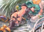 arc_system_works bird dizzy green_hair guilty_gear hentai highres miwa_yoshikazu parrot scan water