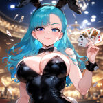 1girl 1girl ai_generated bulma_brief bunnysuit dragon_ball