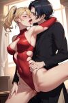 1boy 1girl ai_generated ann_takamaki bad_anatomy bad_hands blonde_hair blue_eyes couple marvin_harris original_character persona_5 sex