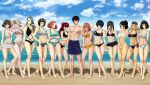 12girls 1boy abs alluring amenoosa ann_takamaki arms_around_partner athletic_female athletic_male atlus beach_background big_breasts bikini blush chihaya_mifune female_abs fit_female fit_male harem haru_okumura hifumi_togo ichiko_ohya joker_(persona) kasumi_yoshizawa makoto_niijima persona sadayo_kawakami sae_niijima sakura_futaba shiho_suzui tae_takemi