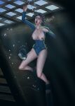 1girl about_to_drown aqua_enjoyer asphyxiation breasts_out convulsions crystal_dynamics drowned drowning exposed_breasts feet female flippers lara_croft solo struggling tagme tits_out tomb_raider trapped underwater