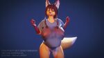 1girl big_breasts female fox furry gif